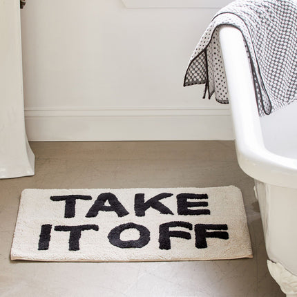 🖤🤍 Fun Slogan Bathroom Floor Mats – Absorbent Non-Slip Door & Bath Carpets