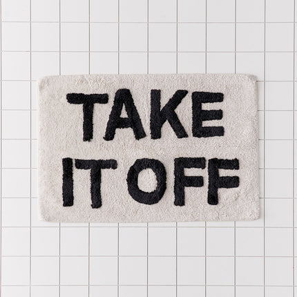 🖤🤍 Fun Slogan Bathroom Floor Mats – Absorbent Non-Slip Door & Bath Carpets