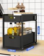 Kitchen Double Layer Caddy 🗂️ – Black or White Space-Saving Shelves