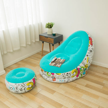 Inflatable Lounge Chair & Footstool | Cosy Foldable Chill Seat