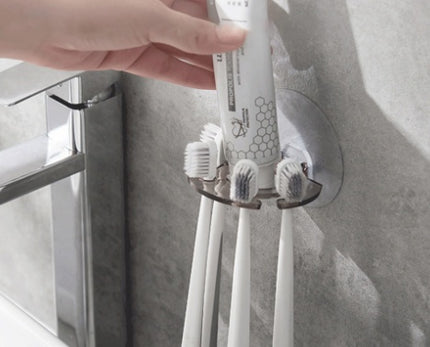 Wall-Mounted Circular Toothbrush Holder – Punch-Free Suction | 3 Colours