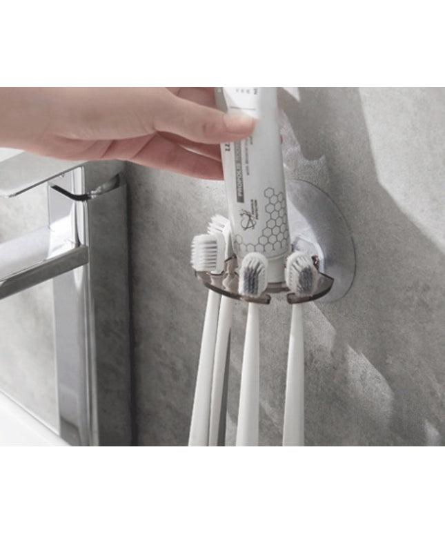 Wall-Mounted Circular Toothbrush Holder – Punch-Free Suction | 3 Colours