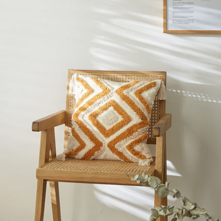 Nordic Tufted Cushion Cover | Geometric Cotton Waist Cushion