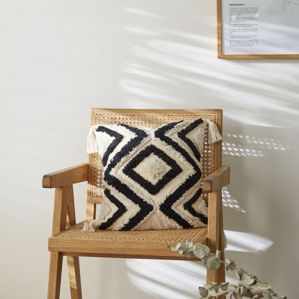 Nordic Tufted Cushion Cover | Geometric Cotton Waist Cushion