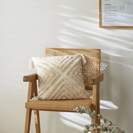 Nordic Tufted Cushion Cover | Geometric Cotton Waist Cushion