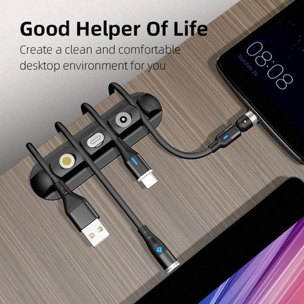 Desktop Magnetic Cable Organiser Black | Cable Holder for Desk