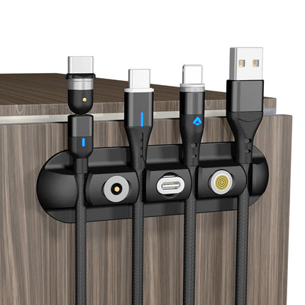 Desktop Magnetic Cable Organiser Black | Cable Holder for Desk