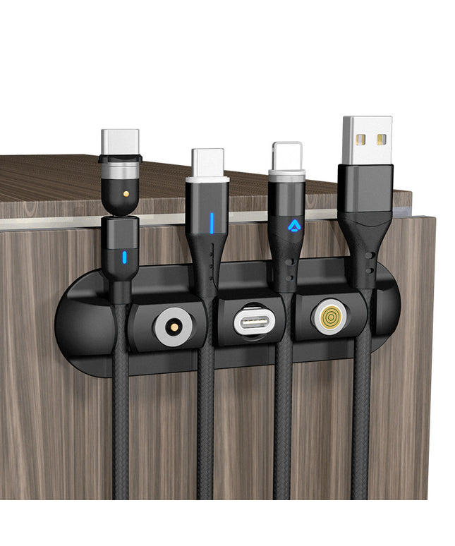 Desktop Magnetic Cable Organiser Black | Cable Holder for Desk