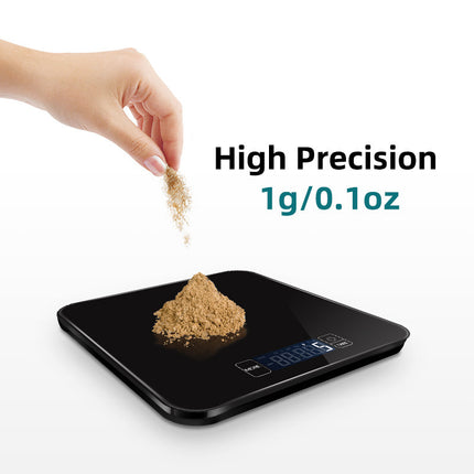 Mini Digital Baking Scale – 15kg Capacity | Black Square 20×20cm