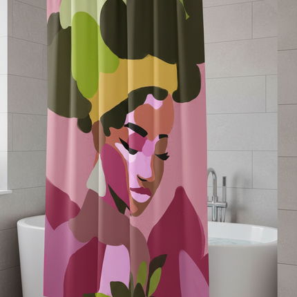 Portrait Art Shower Curtain | Modern Bathroom Decor