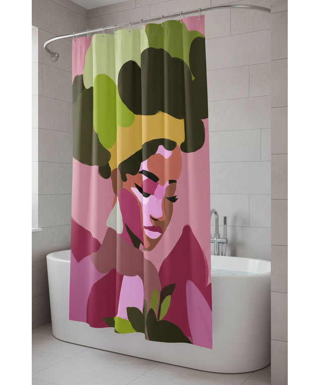 Portrait Art Shower Curtain | Modern Bathroom Decor