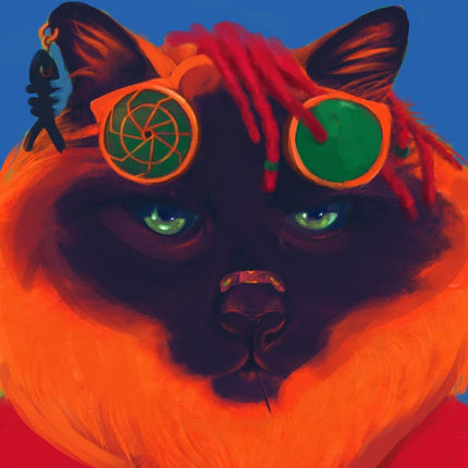 Cool Cat Shower Curtain | Colourful Funny Bathroom Decor