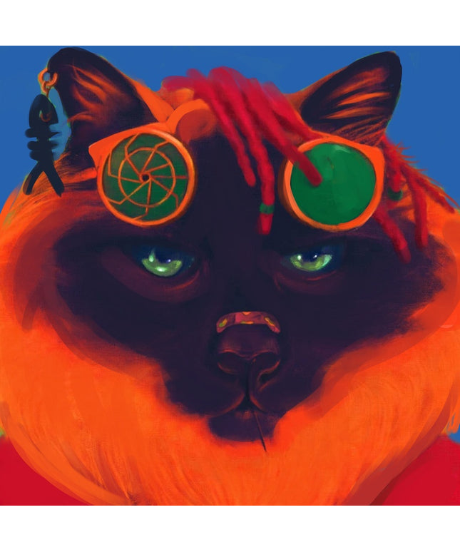 Cool Cat Shower Curtain | Colourful Funny Bathroom Decor