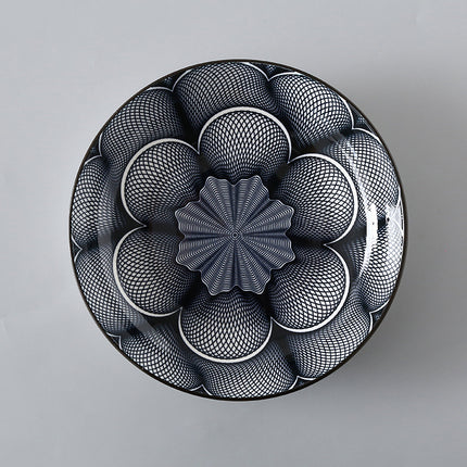7 Inch Japanese And Korean Ceramic Plate Creative Nordic Style Fruit Plate Western Plate Round Plate Household Tableware Soup Rice Dish