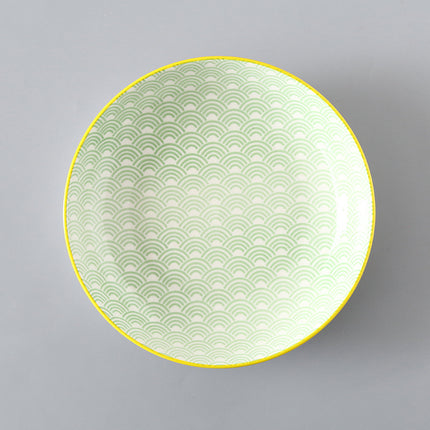 7 Inch Japanese And Korean Ceramic Plate Creative Nordic Style Fruit Plate Western Plate Round Plate Household Tableware Soup Rice Dish