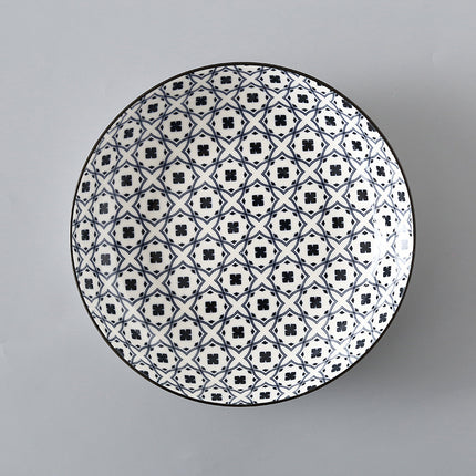 7 Inch Japanese And Korean Ceramic Plate Creative Nordic Style Fruit Plate Western Plate Round Plate Household Tableware Soup Rice Dish