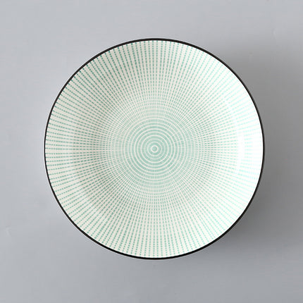 7 Inch Japanese And Korean Ceramic Plate Creative Nordic Style Fruit Plate Western Plate Round Plate Household Tableware Soup Rice Dish
