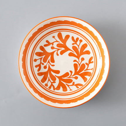7 Inch Japanese And Korean Ceramic Plate Creative Nordic Style Fruit Plate Western Plate Round Plate Household Tableware Soup Rice Dish