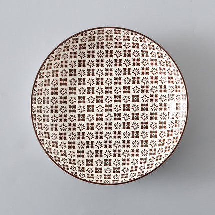 7 Inch Japanese And Korean Ceramic Plate Creative Nordic Style Fruit Plate Western Plate Round Plate Household Tableware Soup Rice Dish
