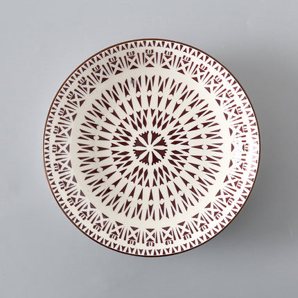 7 Inch Japanese And Korean Ceramic Plate Creative Nordic Style Fruit Plate Western Plate Round Plate Household Tableware Soup Rice Dish