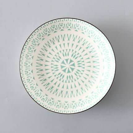 7 Inch Japanese And Korean Ceramic Plate Creative Nordic Style Fruit Plate Western Plate Round Plate Household Tableware Soup Rice Dish