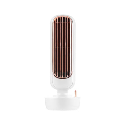 USB Humidification Tower Fan – Portable Bladeless Cooling & Spray Mist Fan | Green, White, Pink