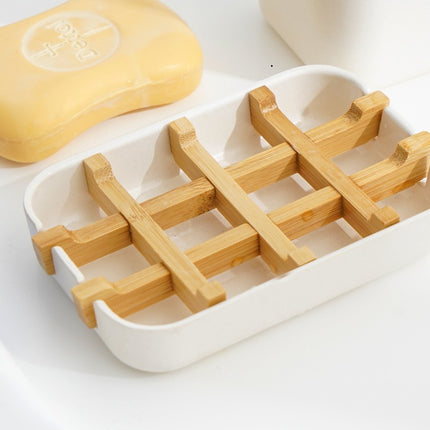 Double-Layer Soap Box — Bamboo & White 🌿🧼