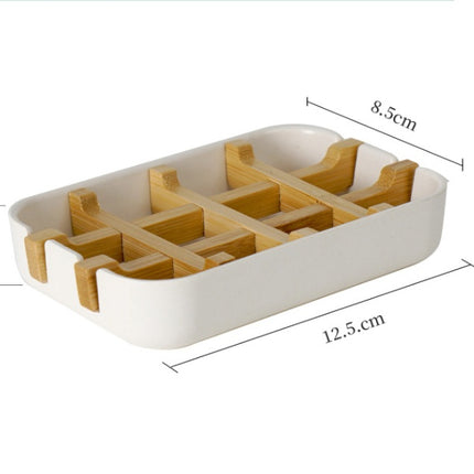 Double-Layer Soap Box — Bamboo & White 🌿🧼