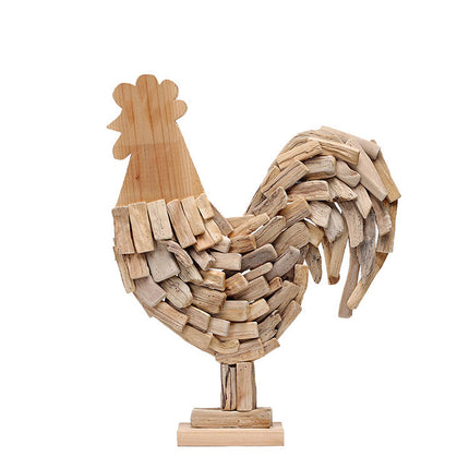 Handmade Wooden Rooster Ornament – Golden Rooster Home & Garden Décor | Ikeame