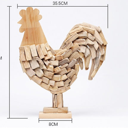 Handmade Wooden Rooster Ornament – Golden Rooster Home & Garden Décor | Ikeame