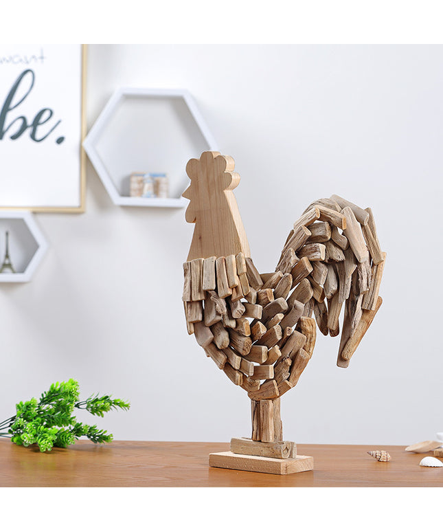 Handmade Wooden Rooster Ornament – Golden Rooster Home & Garden Décor | Ikeame