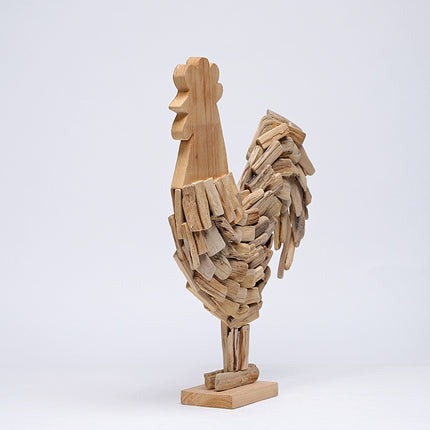 Handmade Wooden Rooster Ornament – Golden Rooster Home & Garden Décor | Ikeame