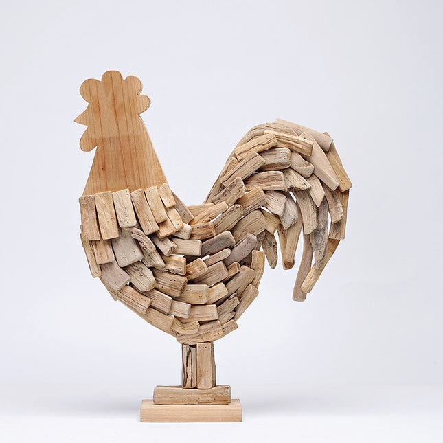 Handmade Wooden Rooster Ornament – Golden Rooster Home & Garden Décor | Ikeame