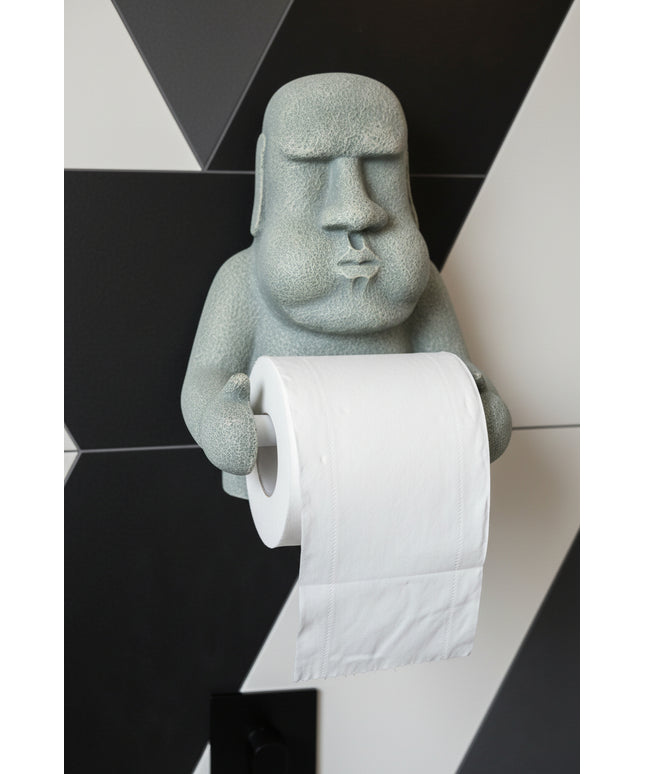 Easter Island Head Stone Effect Toilet Paper Holder 🗿✨