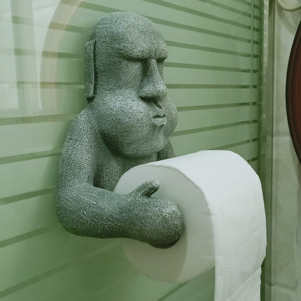Easter Island Head Stone Effect Toilet Paper Holder 🗿✨