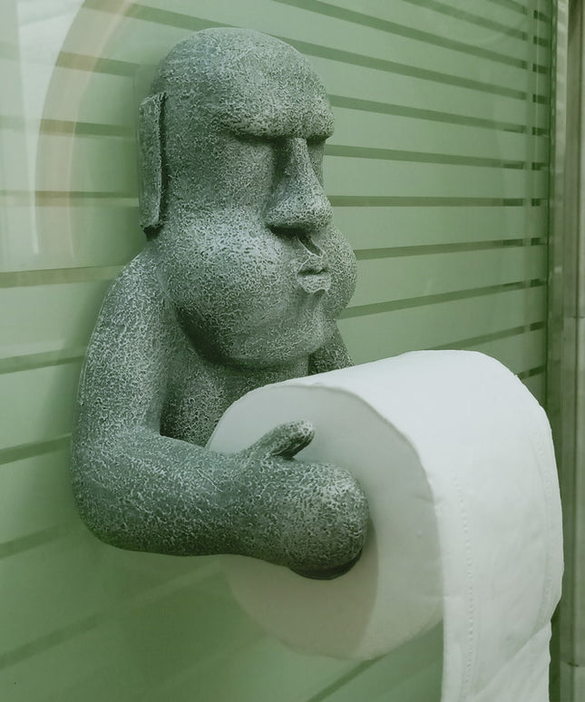 Easter Island Head Stone Effect Toilet Paper Holder 🗿✨