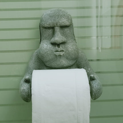 Easter Island Head Stone Effect Toilet Paper Holder 🗿✨