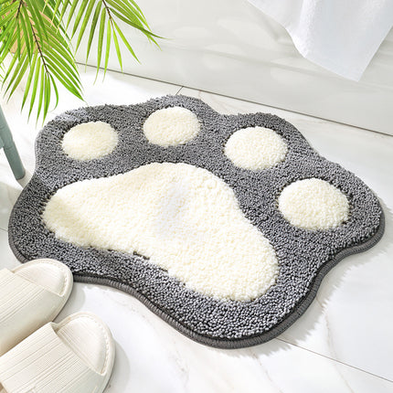 🐾 Paw Print Bathroom Water-Absorbing Non-Slip Mat