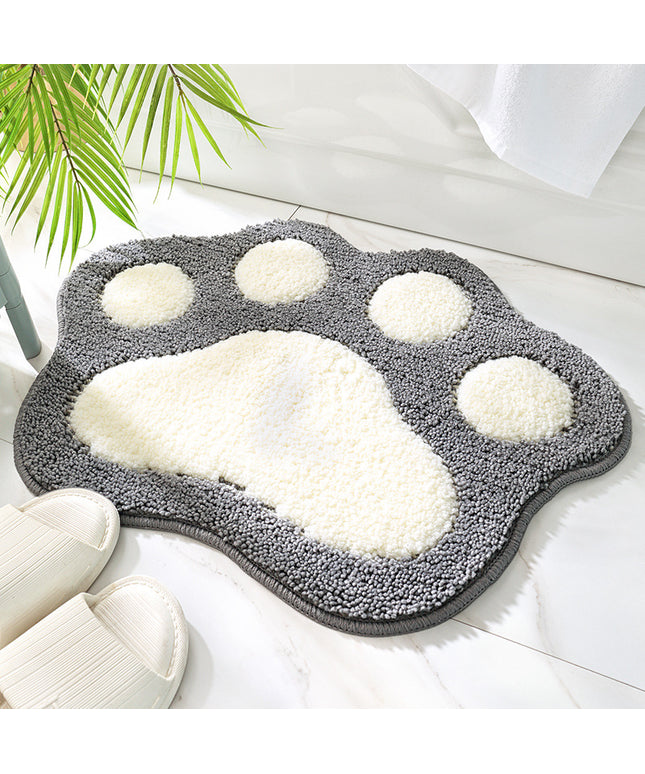 🐾 Paw Print Bathroom Water-Absorbing Non-Slip Mat