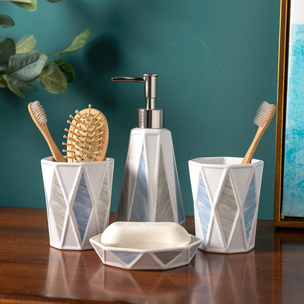 Marble Effect Ceramic Bathroom Accessories Set ✨🛁