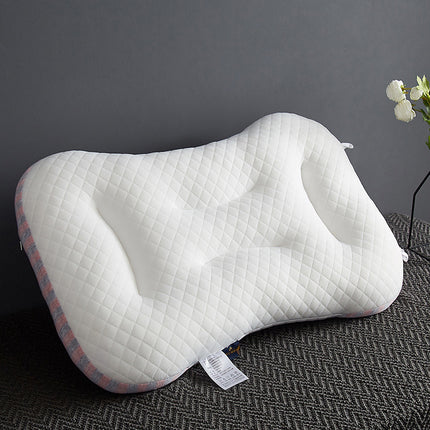 Spa Zone Ergonomic Pillow – Pure Cotton Core | Grey or Pink Edging