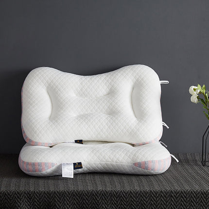 Spa Zone Ergonomic Pillow – Pure Cotton Core | Grey or Pink Edging