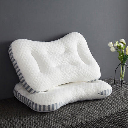 Spa Zone Ergonomic Pillow – Pure Cotton Core | Grey or Pink Edging
