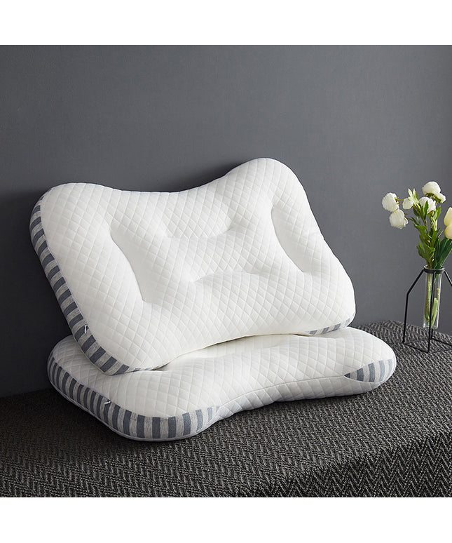 Spa Zone Ergonomic Pillow – Pure Cotton Core | Grey or Pink Edging