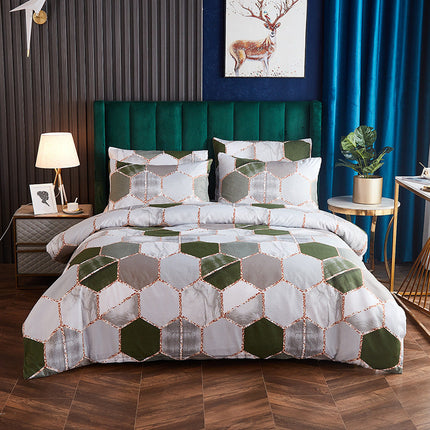 Gradient gilt marble double city mirror quilt cover – Trendy & Practical for Daily Living