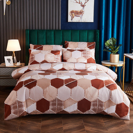 Gradient gilt marble double city mirror quilt cover – Trendy & Practical for Daily Living