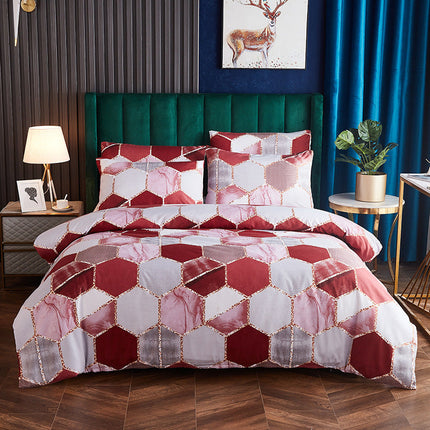 Gradient gilt marble double city mirror quilt cover – Trendy & Practical for Daily Living