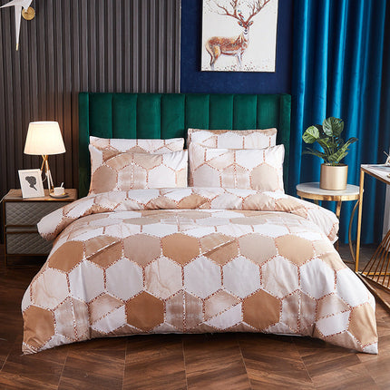 Gradient gilt marble double city mirror quilt cover – Trendy & Practical for Daily Living