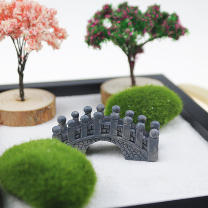 Zen Garden Sand Table – Miniature Buddha Resin Home Décor | Black