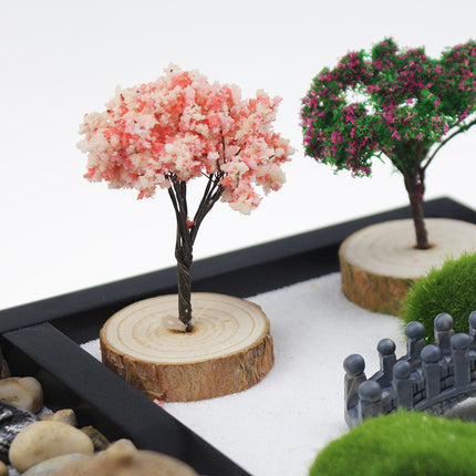 Zen Garden Sand Table – Miniature Buddha Resin Home Décor | Black